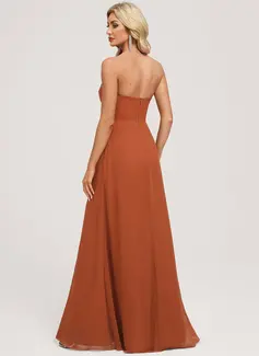 A-line Off the Shoulder Ruched Chiffon Dress