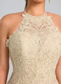 Robe sirène à sans manches avec paillettes en tulle
