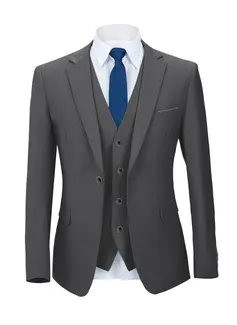 Solid Color 3 Piece Single Breasted Men's Wedding Suit 