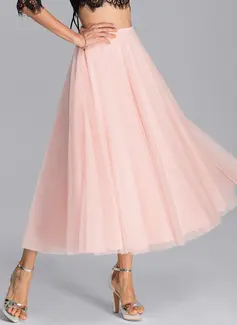 A-line kjole Separerer Te-lengde Tyll Cocktailkjole 