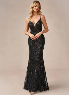 Jurk maximum van pailletten met overrok