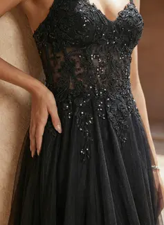 V-Neck Tulle Dress