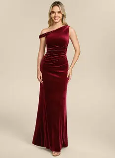Robe sirène avec plis en velours