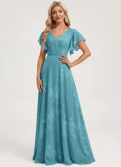 A-line Ruffle Chiffon Dress