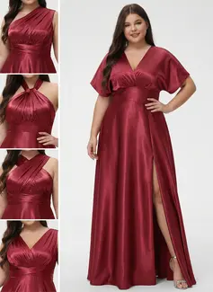 A-line One Shoulder Stretch Satin Dress