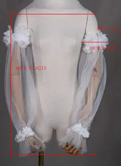 Mesh Long Sleeves Bridal Wedding Detachable Sleeves 