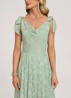 A-line Cowl Floral Dress