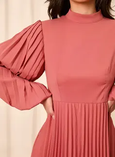 Høyhalser Lange ermer Elegant A-line kjole Polyester Mini Motekjoler 