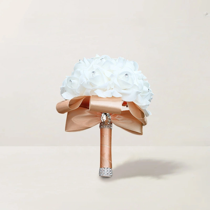 1 PC Künstlich Brautstrauß Blumenstrauss Form Schaum Rosen Brautjungfer Blumensträuße 