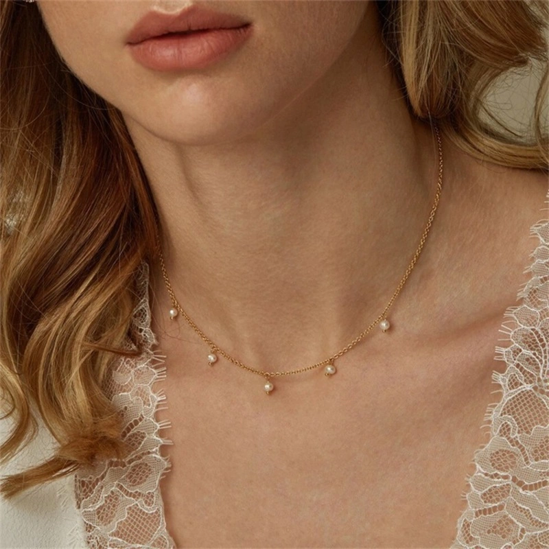 Minimalist Irregular Freshwater Pearl Pendant Necklaces 