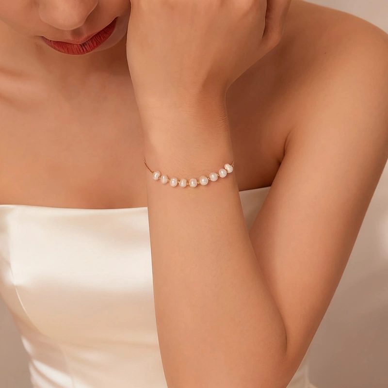 Bridal Irregular Pearl Bracelet 