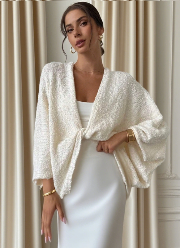 Knit Bridal Solid Color Wedding Wrap 