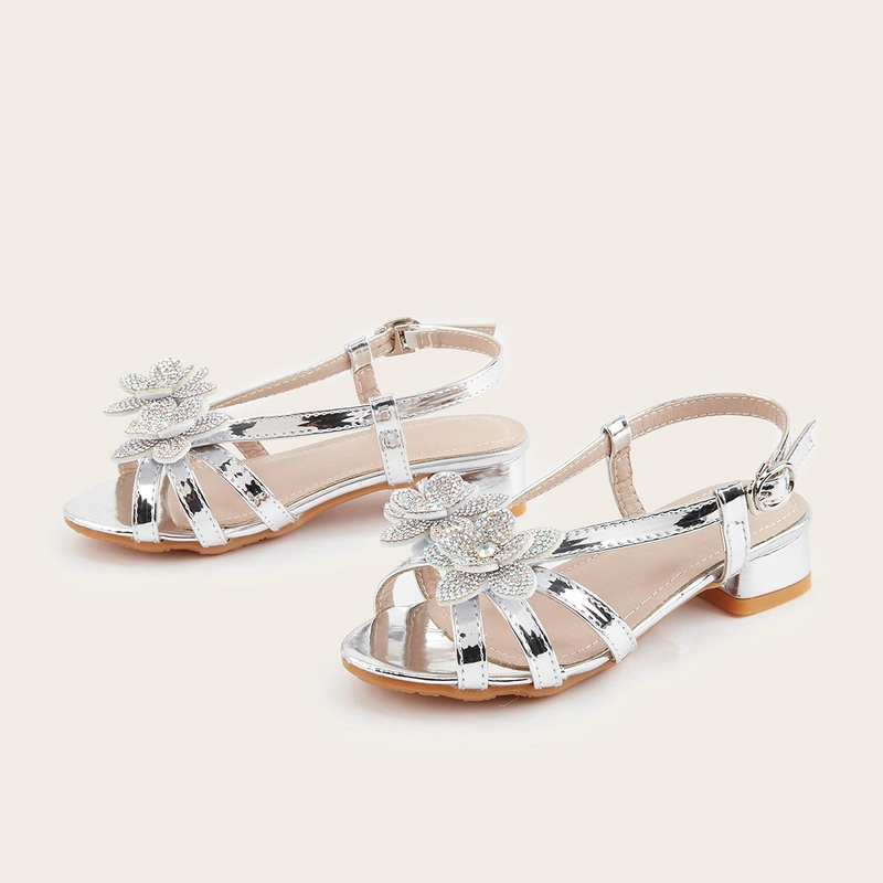 Girl's Sandals Daily Party Faux Leather Open Toe Low Heel Shoes 