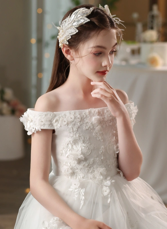 Pearl Lace Rhinestones Flower Girl Headpieces (Set of 2) 