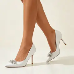 Mujer zapatos de novia purpurina tacón alto puntera en punta salón elegante strass oficina zapatos