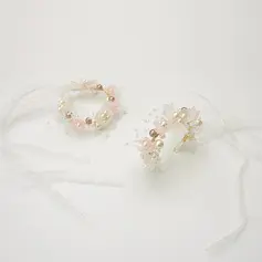 2 kpl keinotekoinen hääkukat jäljitelmä helmi ranne kukkakimppu 