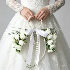 Artificial flores de casamento flor de seda rosas buquês de noiva