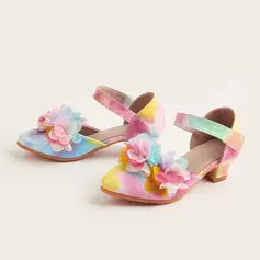 девичий Принцесса туфли Ежедневно Bowknot Искусственная кожа Круглый носок Низкий каблук обувь 