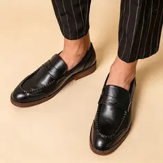 Hombre zapatos de vestir mocasines boda cuero zapatos