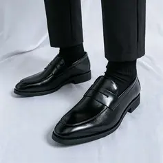 Herren Abendschuhe Slipper Hochzeit Kunstleder Schuhe