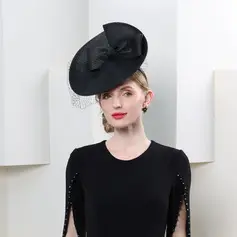 Women's Bow Kentucky Derby Fascinators Saucer Disc Hats With Headband