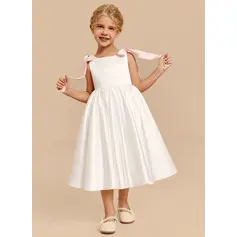A-line Bow Satin Dress