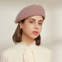 Women's Elegant Winter Pearl Wool Wedding Tea Party Beret Hats 