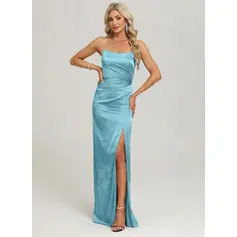 Kleid mit Raffung aus Matter Satin