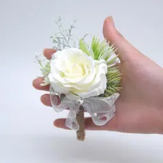 1 PC Artificial Wedding Flowers Silk Cloth Roses Boutonniere 