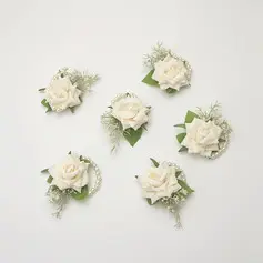 6 kpl keinotekoinen hääkukat silkki ruusut ranne kukkakimppu 