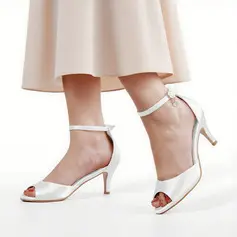 Women's Wedding Sandals Kitten Heel Wedding Shoes Peep Toe Wedding Shoes