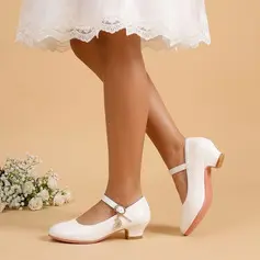Girl's Flower Girl Shoes Party & Evening Rhinestone Leatherette Closed Toe Low Heel Shoes