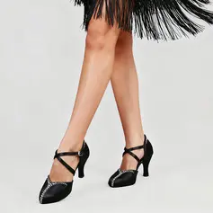 Женский Бальные туфли горный хрусталь Высокий каблук Satin В помещении Обувь для танцев 