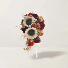 Keinotekoinen hääkukat vesiputous silkki kukka auringonkukka morsiamen kukkakimppuihin 