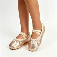 Crianças sapatilhas de ballet salto raso pele sintética interior sapatos de dança
