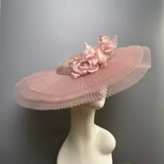 Damen Übergroßen Seide Blumen Sinamay Kentucky Derby Faszinatoren mit Stirnband 