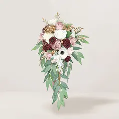 Artificiell Brudbuketter Kaskad Silke Anemon Brud Buketter 