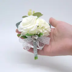 1 PC Artificial Wedding Flowers Silk Cloth Roses Boutonniere 