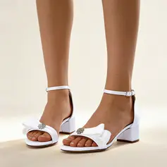 Dla kobiet Obuwie Ślubne Satyna Obcas Slupek Open Toe Sandały ślubne Elegancki Stras/ Krysztal Górski Impreza obuwie