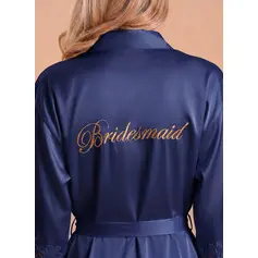 Robe de chambre brodée satin dentelle douce pour demoiselle d honneur