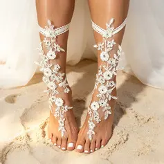 Kvinder Bryllupssko Blonder Åben tå Barfodet sandaler Boho Bryllup sko