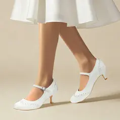 Damen Brautschuhe Satin High-Heels Runde Schuhspitze Brautschuhe mit Absatz Brautschuhe Vintage Strass Hochzeit Party Abschlussball Schuhe 