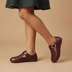 Dziewczyny Buty Flower Girl Ślub Skóra ekologiczna Okrągły palec u nogi Płaski Obcas obuwie