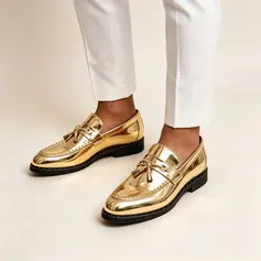 Hombre zapatos de vestir mocasines boda cuero zapatos