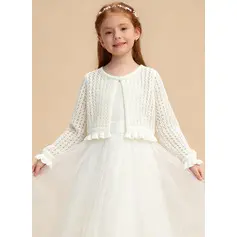 Filles coton manches longues petite fille d'honneur cardigan
