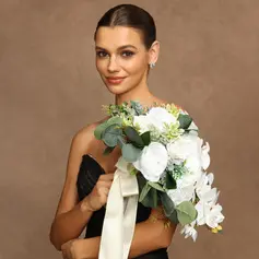 Kunstmatig bruiloftsbloemen cascade van zijden doek rozen bruids boeketten 