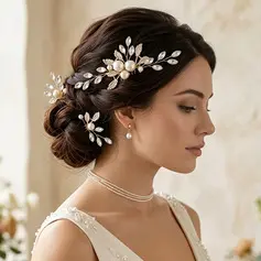 Coiffe de mariage strass perles ensemble de peignes à cheveux (lot de 3)