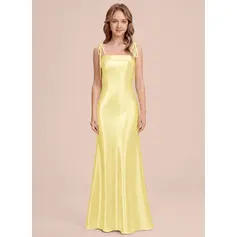 Robe avec nœud en satin stretch