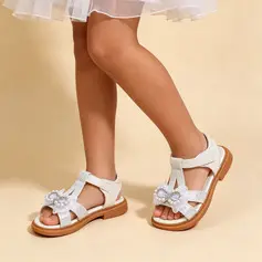 Jentas Prinsesse sko Cosplay Imitert Perle Glitrende Glitter Åpen tå Platform sko