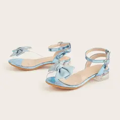 девичий Сандалии Ежедневно Bowknot ПВХ Искусственная кожа Открытый носок Низкий каблук обувь 